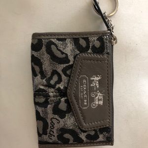 COACH Madison Ocelot Mini Skinny Coin Purse
